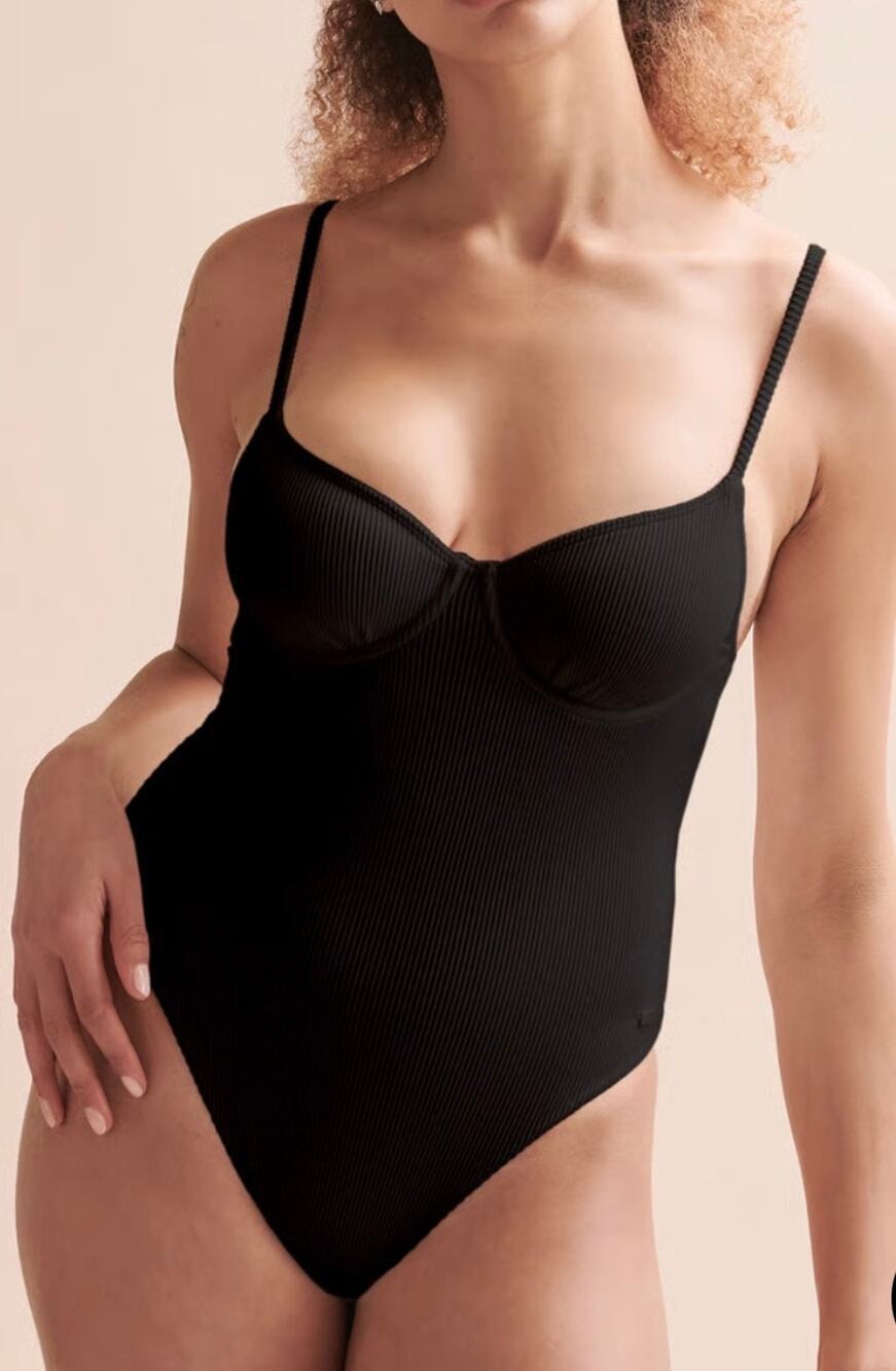 Roxy Love The Muse Ribbed One Piece Swim Suit M NWT